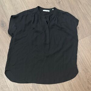 Vince Elegant Black Short Sleeve Blouse